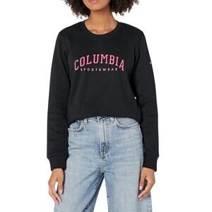 COLUMBIA Trek Graphic Pullover Women M Black/Pink Everyday Travel Outdoor Sporty